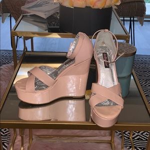 Nude wedge heels